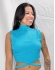 CROPPED AMARRAÇÃO EM TRICÔ CANELADO COM GOLA ALTA - Azul bêbe