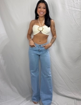 CROPPED BRISA EM TRICÔ TEXTURIZADO  - Branco