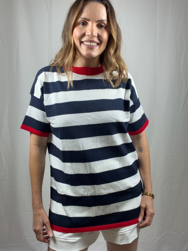 BLUSA DE TRICOT MODAL | CAIMENTO OVERSIZED - Azul Marinho