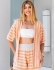 CONJUNTO MISSONE DE TRICÔ COM KIMONO E SHORTS - Laranja Listrado