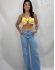 CROPPED BRISA EM TRICÔ TEXTURIZADO  - Amarelo