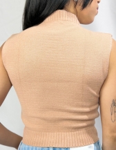 CROPPED CRIS EM TRICÔ - Bege