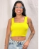 CROPPED MOON EM TRICÔ COM ALÇAS LARGAS - Amarelo