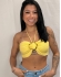 CROPPED BRISA EM TRICÔ TEXTURIZADO  - Amarelo