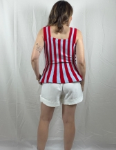REGATA DE TRICOT MODAL | MODELAGEM BALONÊ - Vermelho / Azul Bebê