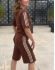 CONJUNTO URBAN EM TRICÔ – BLUSA E BERMUDA - Marrom