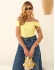BODY MAUTÊ EM TRICÔ COM DECOTE TRANSPASSADO - Amarelo