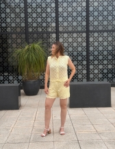 CONJUNTO ESTER RENDADO – COLETE E SHORT - Amarelo