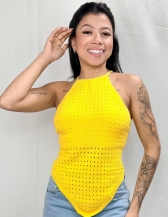 CROPPED TRIÂNGULO DE BICO - Amarelo
