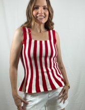 REGATA DE TRICOT MODAL | MODELAGEM BALONÊ - Vermelho