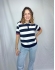 BLUSA NÁUTICA POLO LISTRADA COM GOLA CONTRASTANTE - Azul Marinho