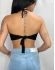 CROPPED BRISA EM TRICÔ TEXTURIZADO  - Preto