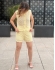 CONJUNTO ESTER RENDADO – COLETE E SHORT - Amarelo
