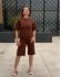 CONJUNTO URBAN EM TRICÔ – BLUSA E BERMUDA - Marrom