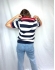 BLUSA NÁUTICA POLO LISTRADA COM GOLA CONTRASTANTE - Azul Marinho