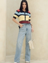 BLUSA FEMININA SIMIONE EM TRICÔ COM GOLA POLO E BOTÕES - Amarelo