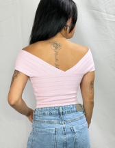 BODY MAUTÊ EM TRICÔ COM DECOTE TRANSPASSADO - Rosa Bêbe