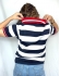 BLUSA NÁUTICA POLO LISTRADA COM GOLA CONTRASTANTE - Azul Marinho