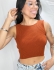 CROPPED BRUNA CANELADO SEM MANGAS - Terracota