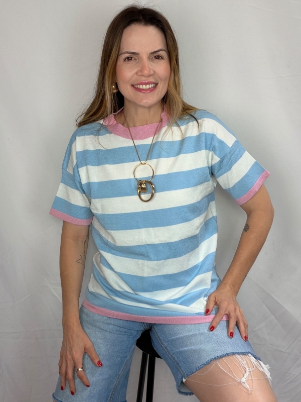 BLUSA DE TRICOT MODAL | CAIMENTO OVERSIZED - Azul