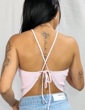 CROPPED TRIÂNGULO DE BICO - Rosa Bebê