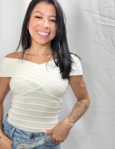 BODY MAUTÊ EM TRICÔ COM DECOTE TRANSPASSADO - Branco