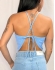 CROPPED TRIÂNGULO DE BICO - Azul Bebê