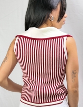 REGATA POLO LISTRADA - Vermelho