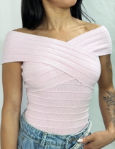 BODY MAUTÊ EM TRICÔ COM DECOTE TRANSPASSADO - Rosa Bêbe