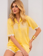 Conjunto Samya Em Tricô - Amarelo