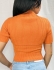 CROPPED 2 PEÇAS EM TRICÔ CANELADO COM SOBREPOSIÇÃO - Laranja