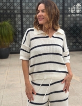 CONJUNTO MELL BLOM EM TRICÔ – BLUSA E BERMUDA - Preto