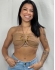 CROPPED BRISA EM TRICÔ TEXTURIZADO  - Bege