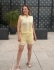 CONJUNTO ESTER RENDADO – COLETE E SHORT - Amarelo