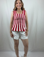 REGATA DE TRICOT MODAL | MODELAGEM BALONÊ - Vermelho