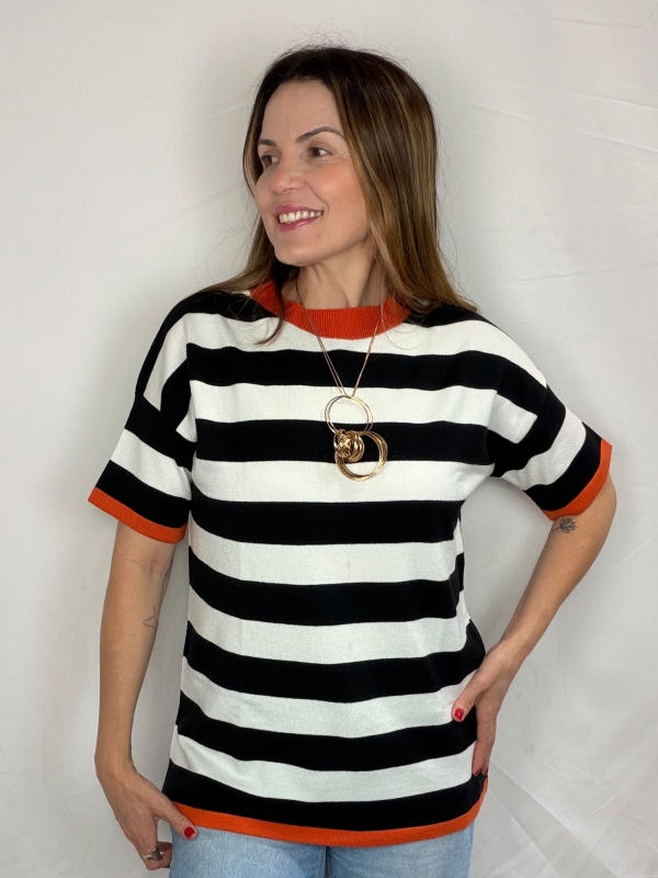 BLUSA DE TRICOT MODAL | CAIMENTO OVERSIZED - Preto