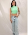 CROPPED AMARRAÇÃO EM TRICÔ CANELADO COM GOLA ALTA - Verde Água