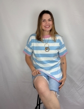 BLUSA DE TRICOT MODAL | CAIMENTO OVERSIZED - Azul