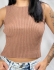 CROPPED BRUNA CANELADO SEM MANGAS - Camel