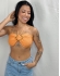 CROPPED BRISA EM TRICÔ TEXTURIZADO  - Laranja