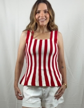 REGATA DE TRICOT MODAL | MODELAGEM BALONÊ - Vermelho