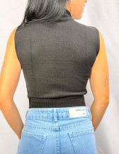 CROPPED CRIS EM TRICÔ - Preto