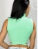 CROPPED AMARRAÇÃO EM TRICÔ CANELADO COM GOLA ALTA - Verde Água