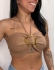 CROPPED BRISA EM TRICÔ TEXTURIZADO  - Bege