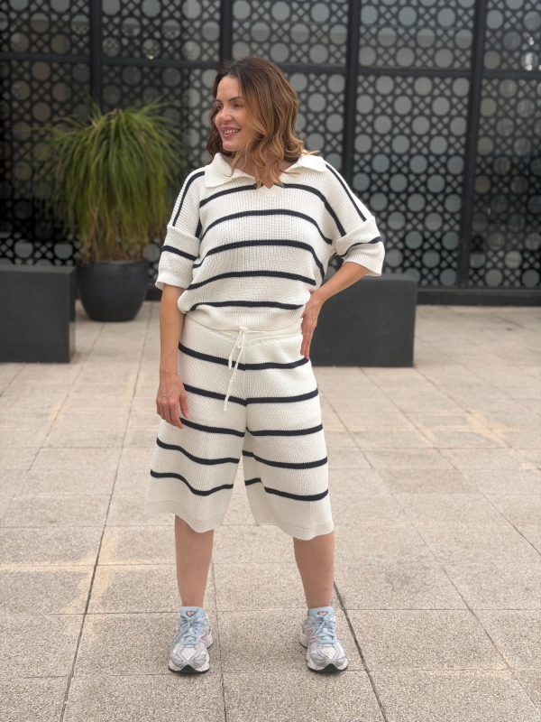CONJUNTO MELL BLOM EM TRICÔ – BLUSA E BERMUDA - Preto