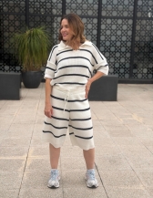 CONJUNTO MELL BLOM EM TRICÔ – BLUSA E BERMUDA - Preto