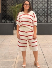 CONJUNTO MELL BLOM EM TRICÔ – BLUSA E BERMUDA - Vermelho