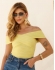 BODY MAUTÊ EM TRICÔ COM DECOTE TRANSPASSADO - Amarelo